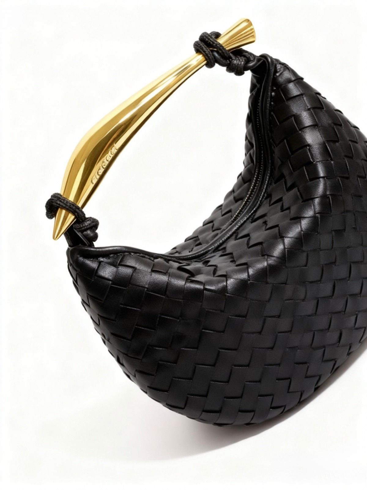 Bolso al hombro Sardine Chain de piel entretejido