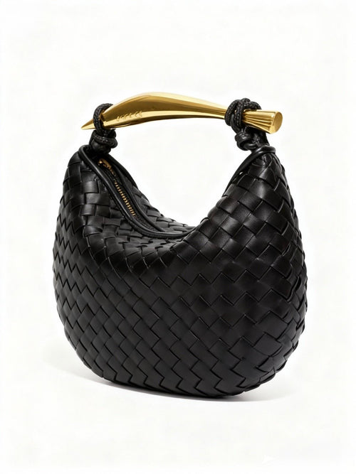 Bolso al hombro Sardine Chain de piel entretejido