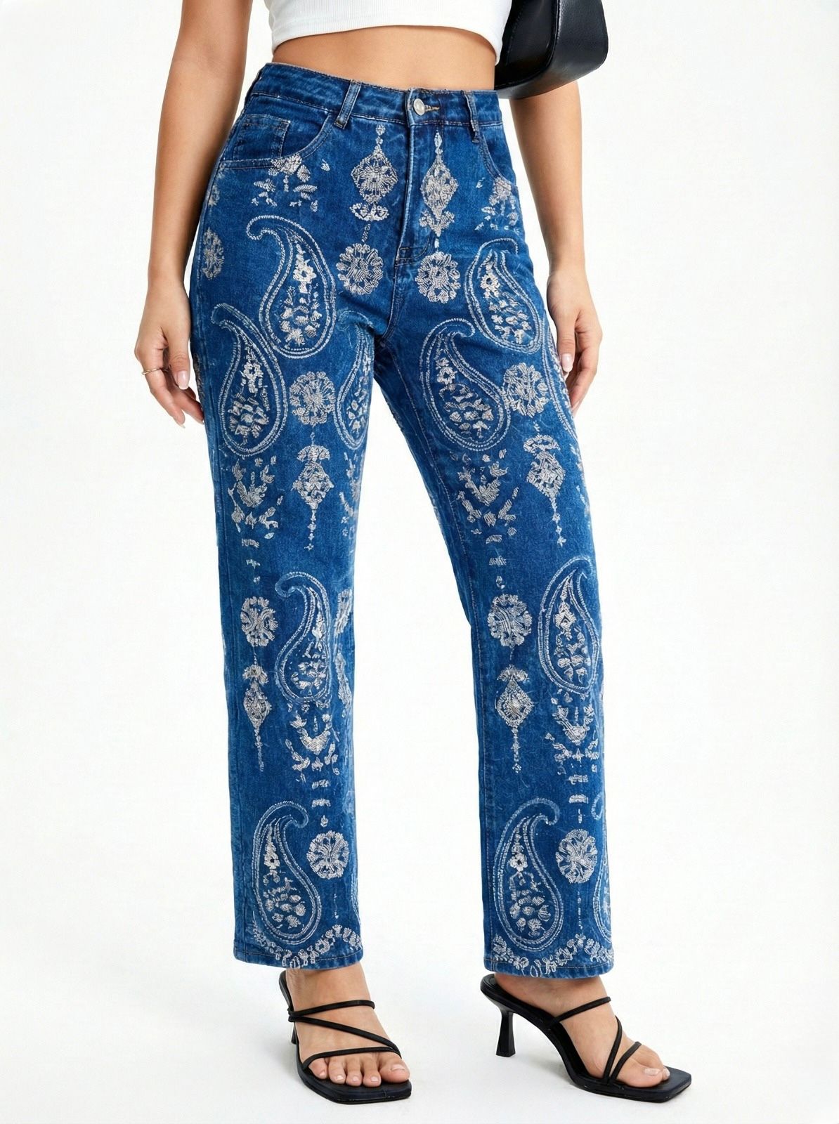 JEAN PANTALÓN BORDADO GRECAS