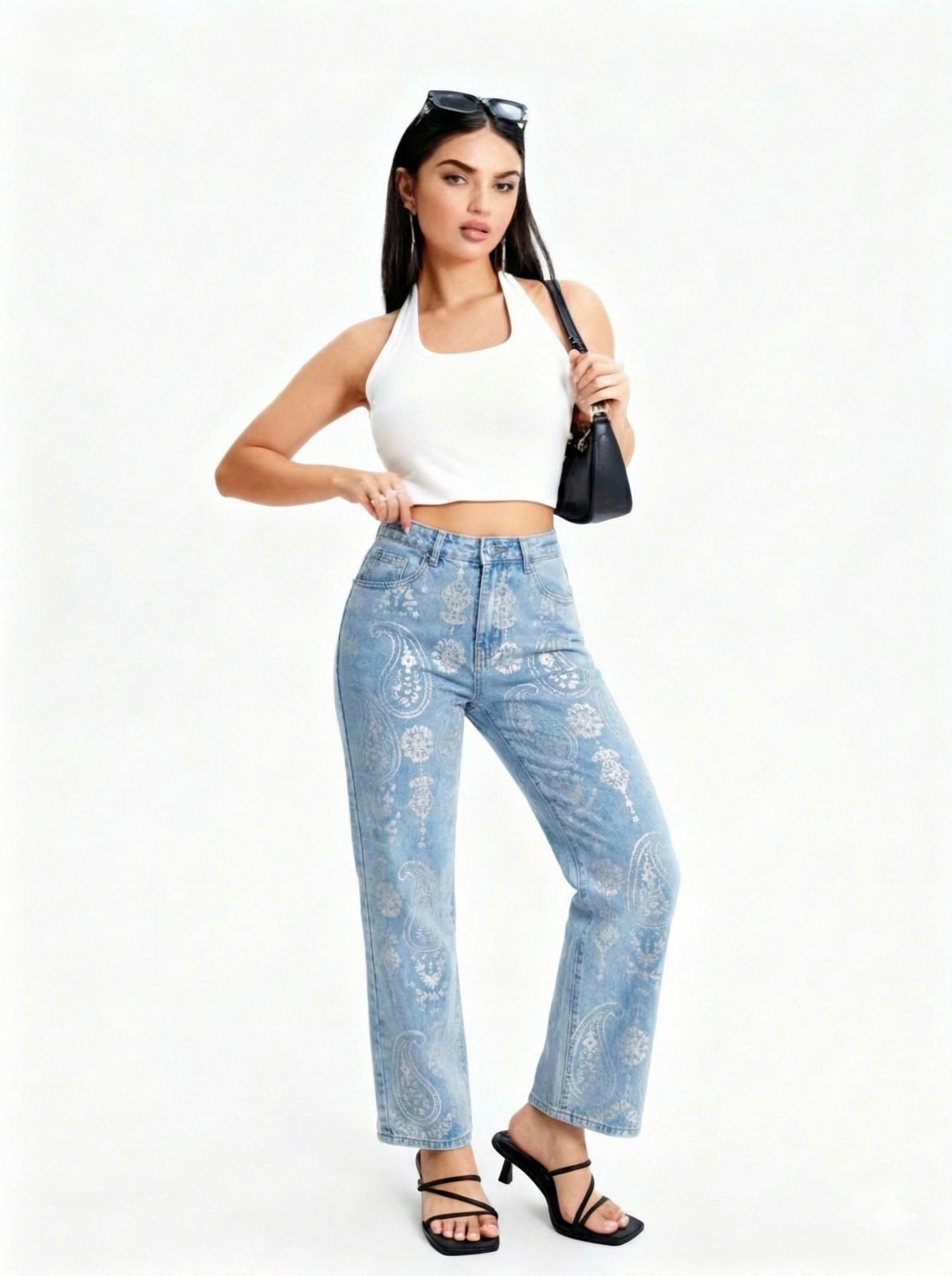 JEAN PANTALÓN BORDADO GRECAS