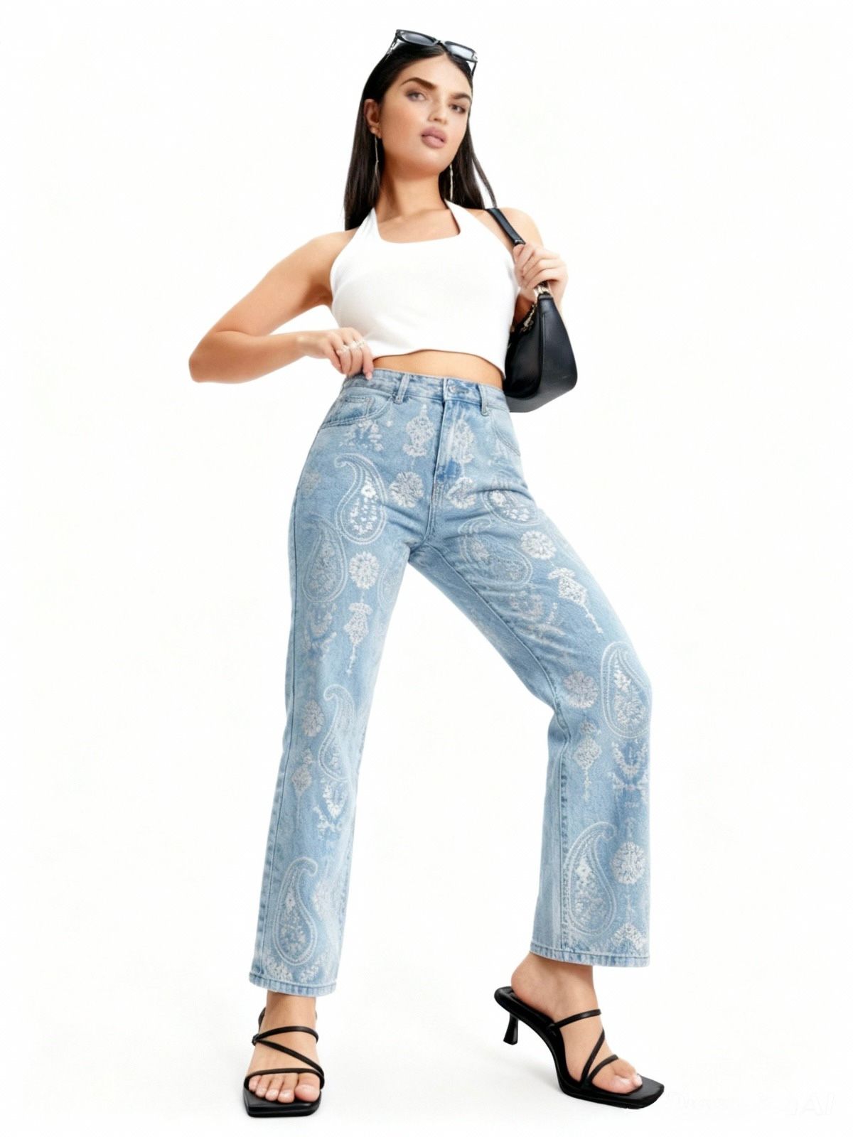 JEAN PANTALÓN BORDADO GRECAS