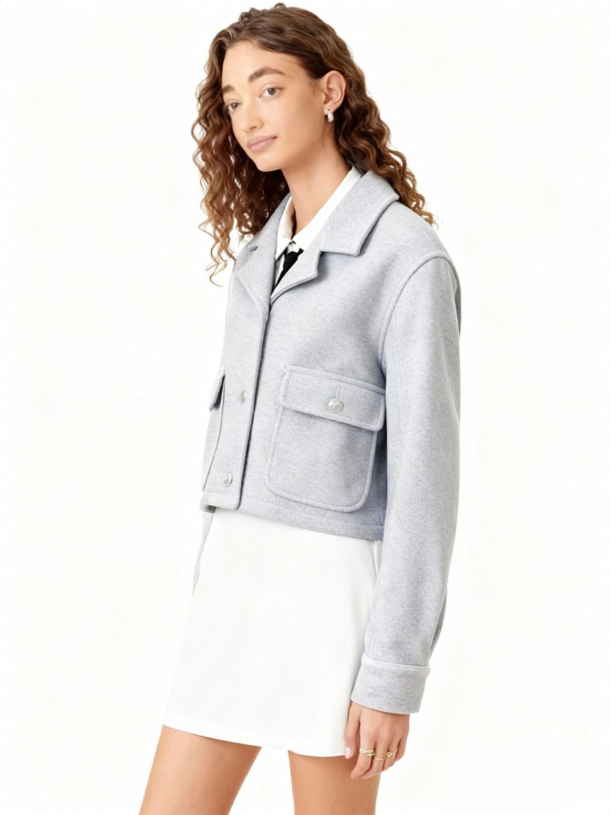 SACO GRIS BOTONES PLATA