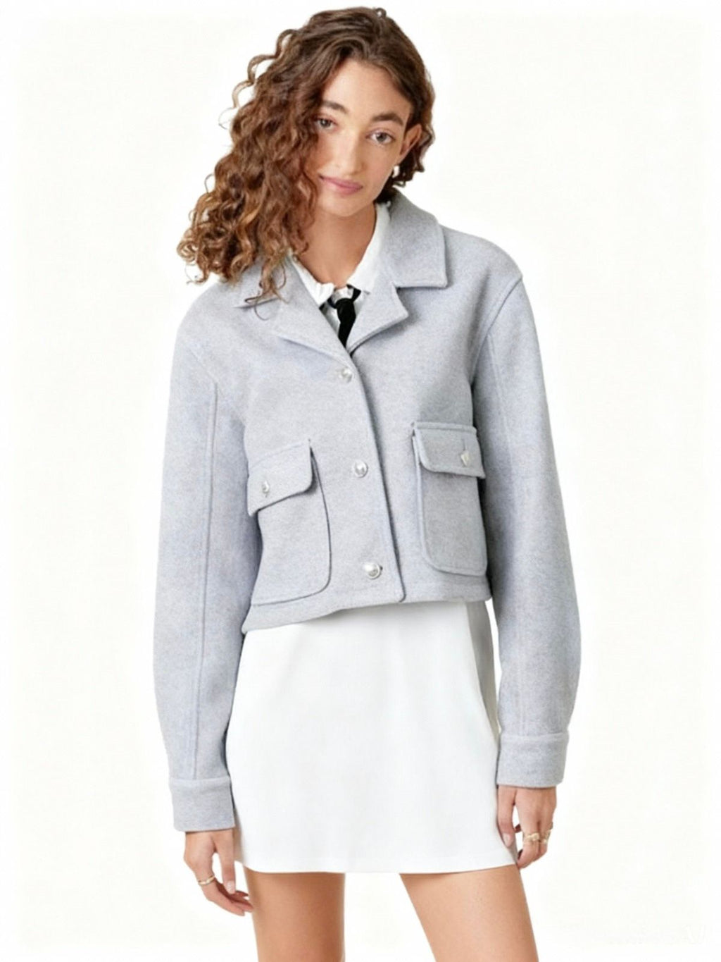 SACO GRIS BOTONES PLATA