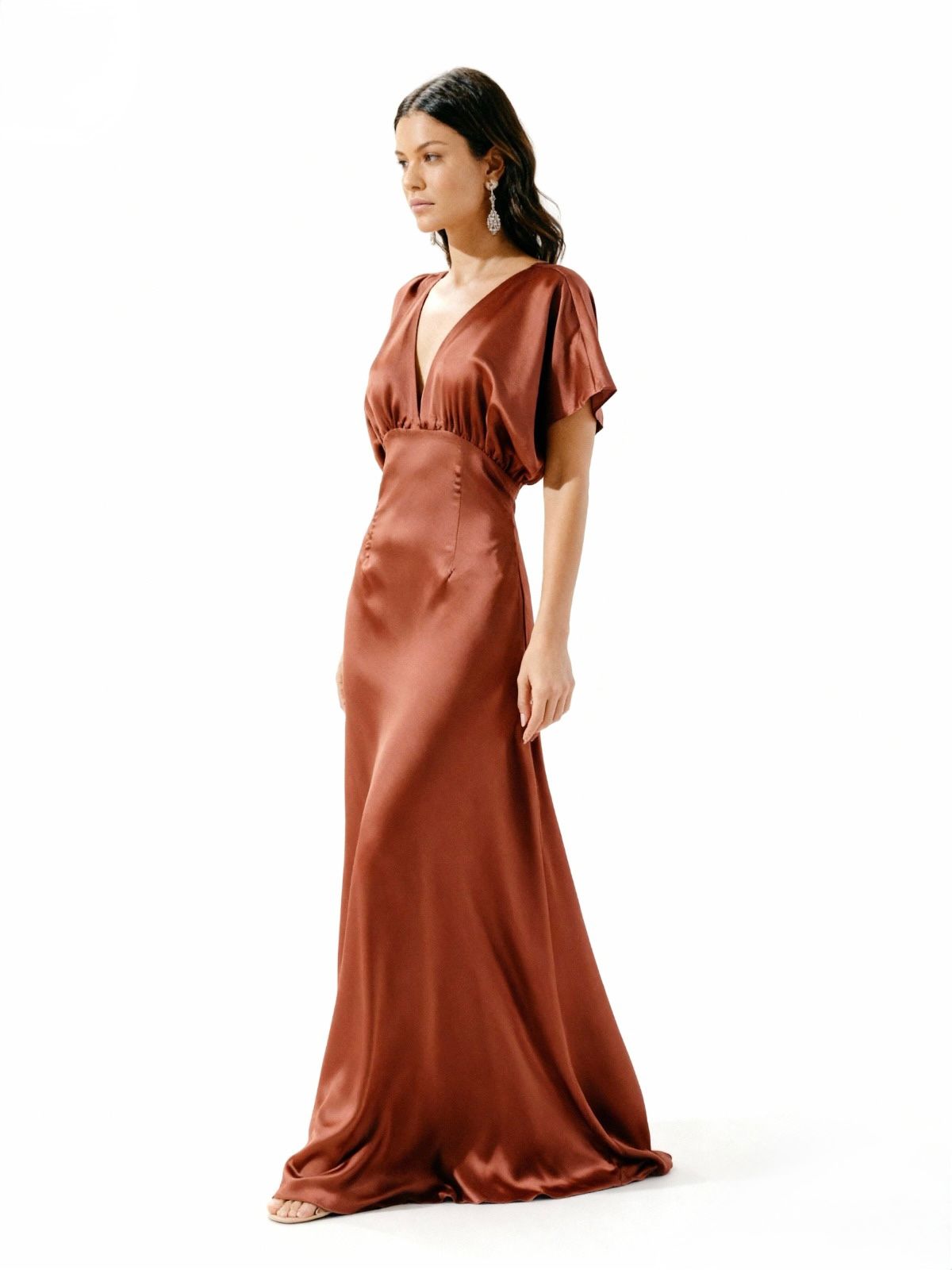 VESTIDO FIESTA SATIN OCRE