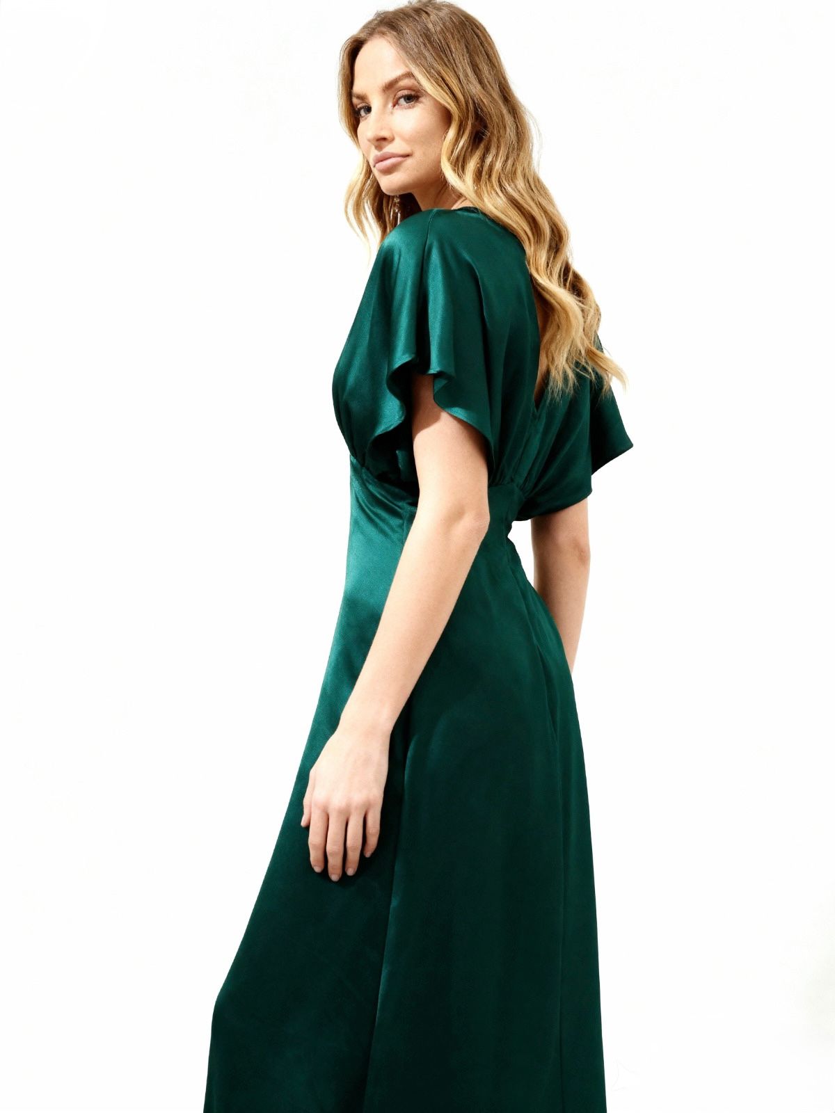 VESTIDO FIESTA SATIN VERDE