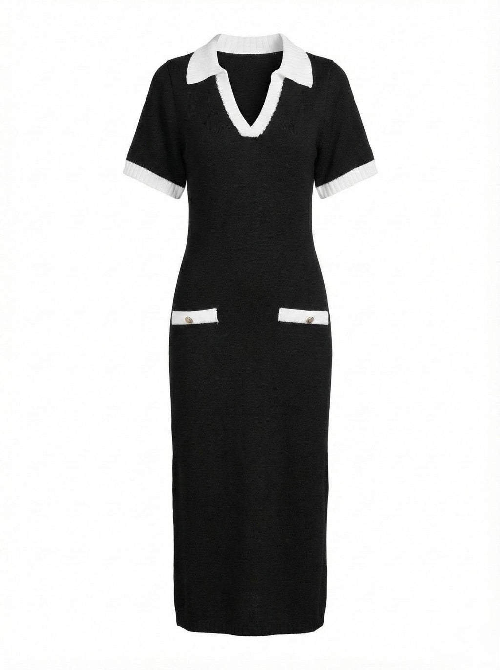 Vestido suéter midi con cuello Rison