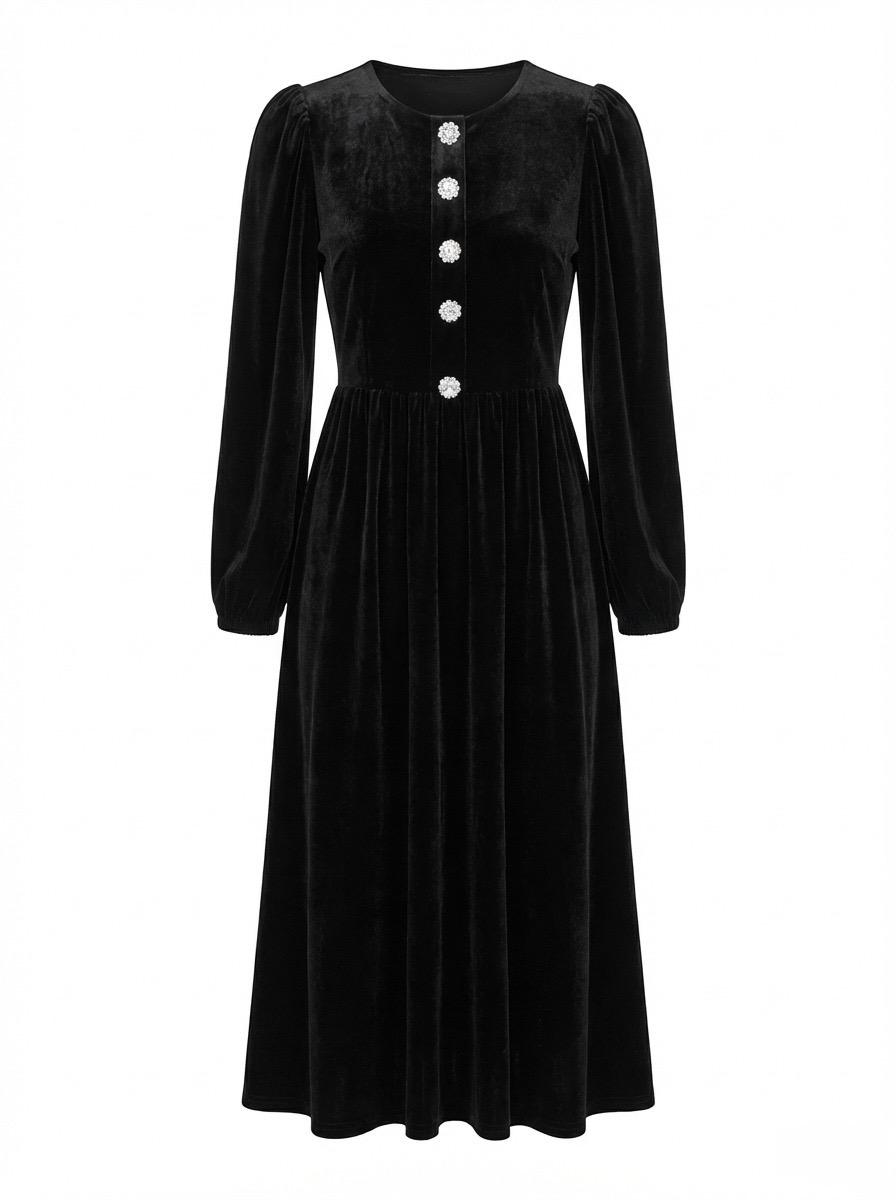 Vestido midi de terciopelo Saratoga