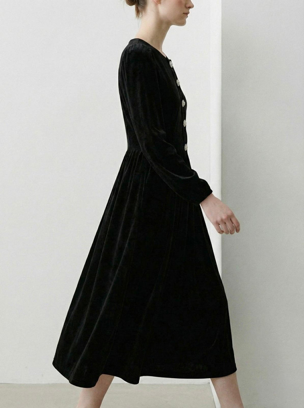 Vestido midi de terciopelo Saratoga