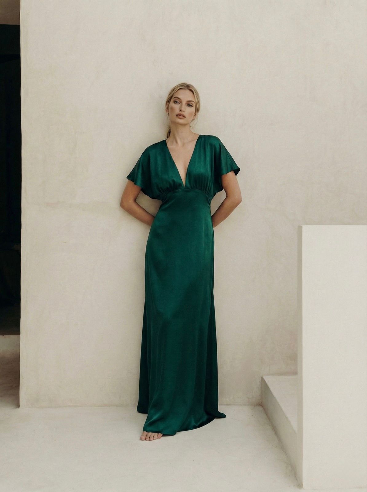 VESTIDO FIESTA SATIN VERDE