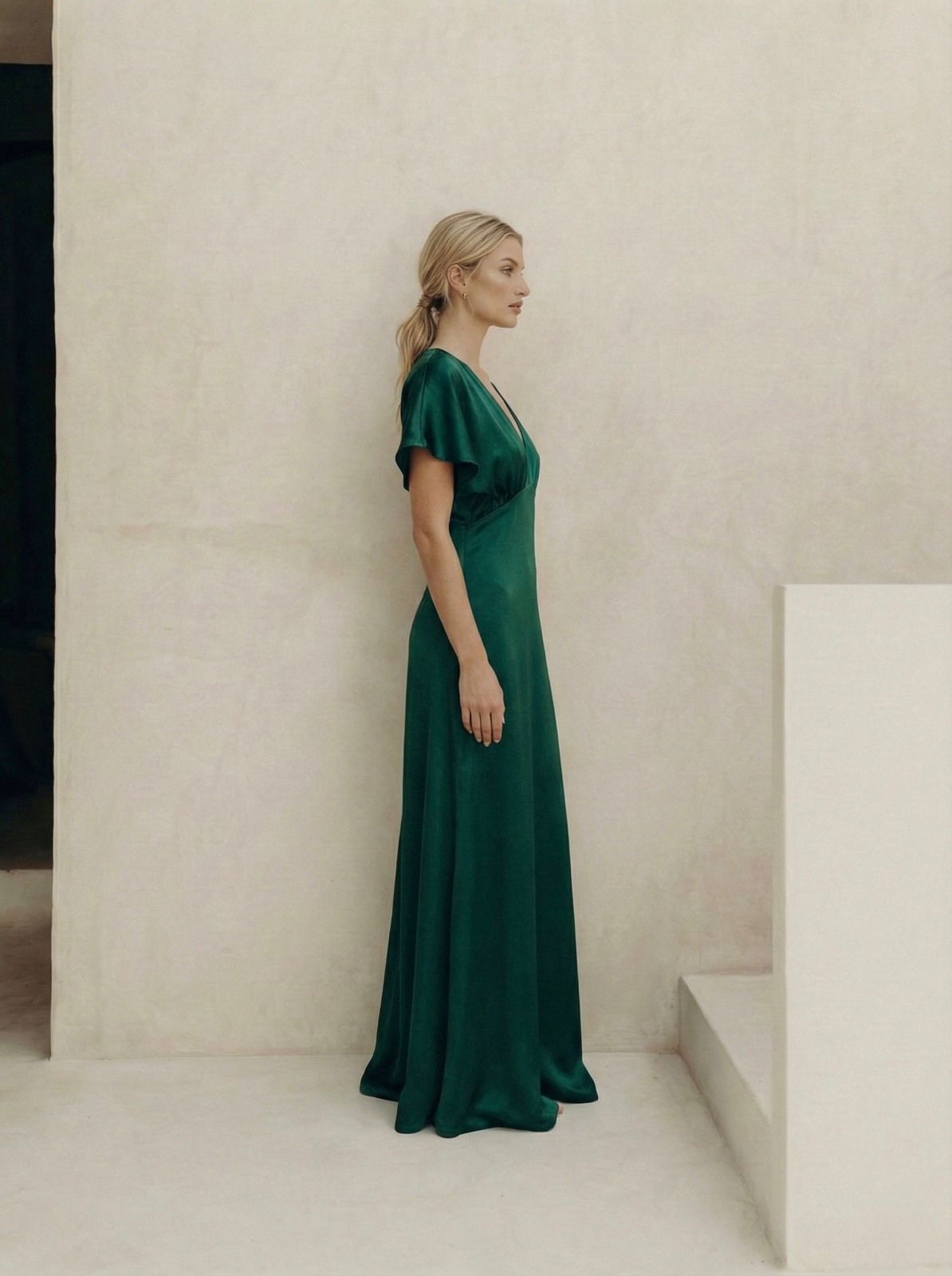 VESTIDO FIESTA SATIN VERDE