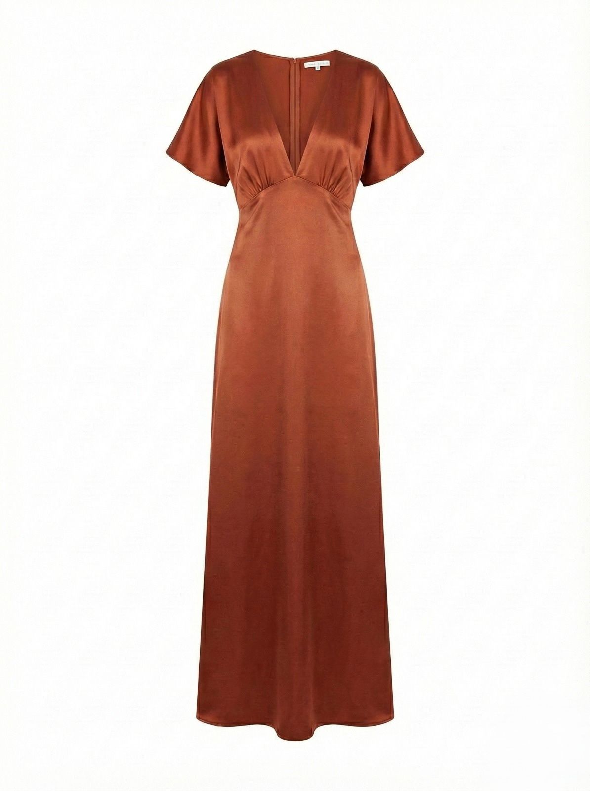 VESTIDO FIESTA SATIN OCRE