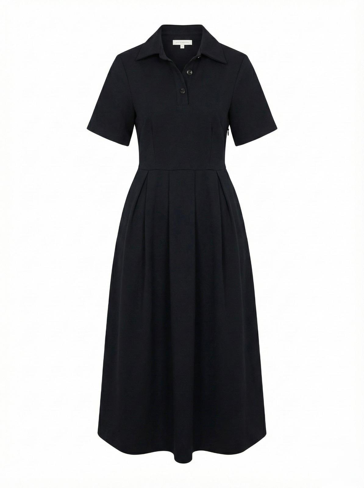 Vestido midi plisado con cuello Aimee