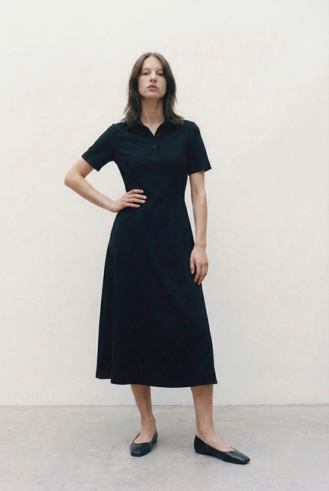 Vestido midi plisado con cuello Aimee