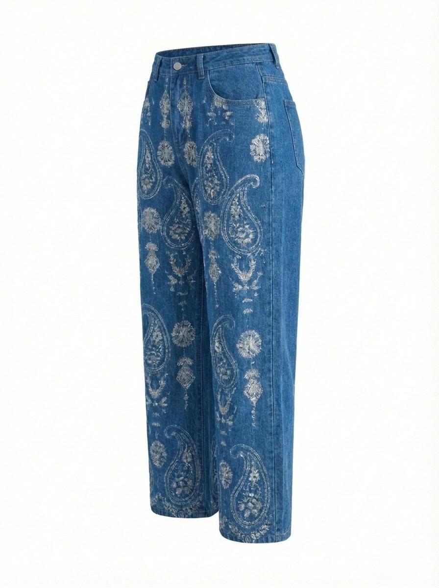 JEAN PANTALÓN BORDADO GRECAS