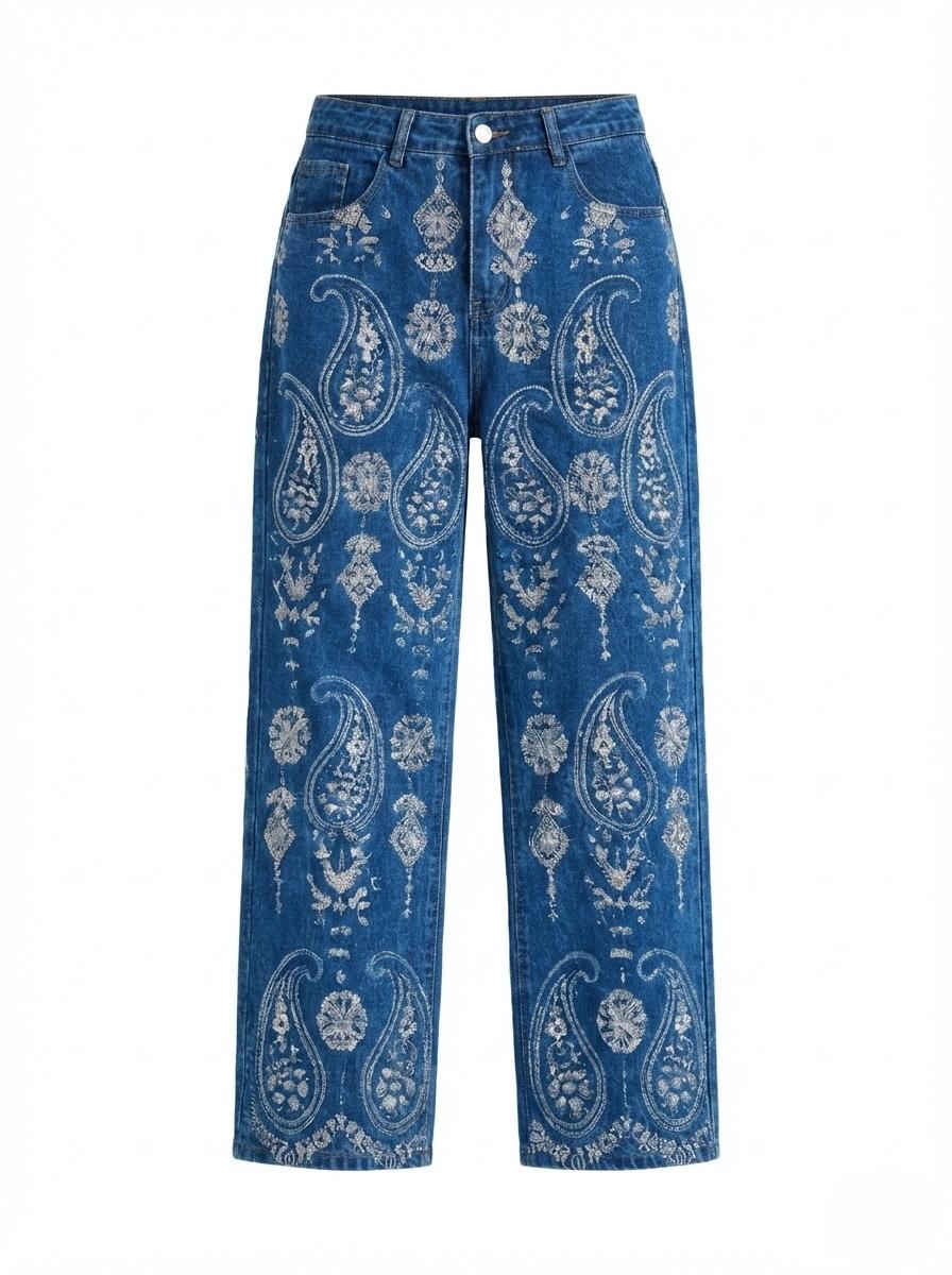 JEAN PANTALÓN BORDADO GRECAS