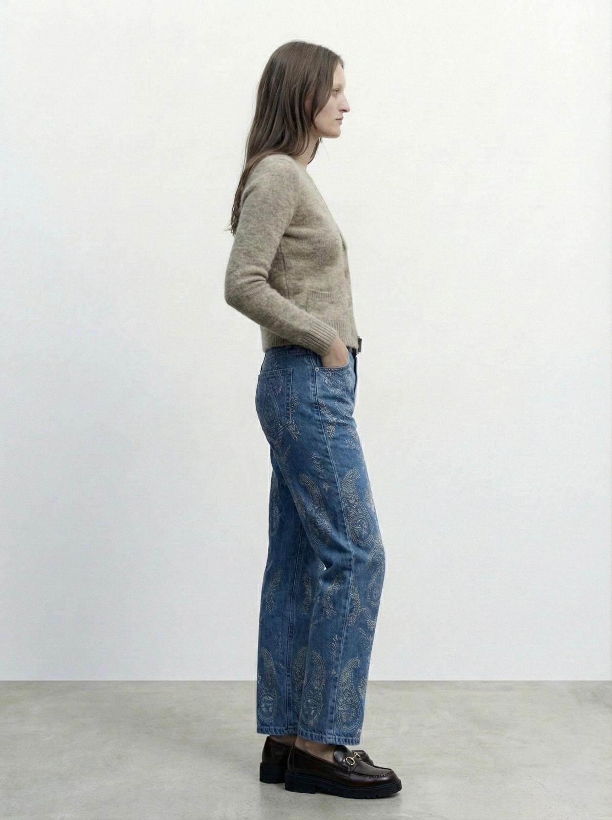 JEAN PANTALÓN BORDADO GRECAS