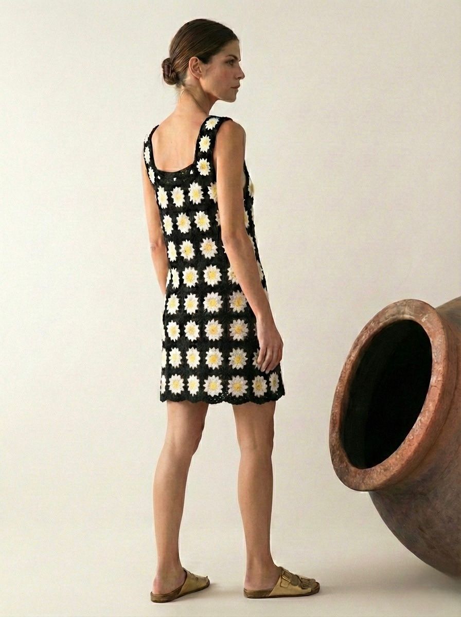 Vestido Bloom Crochet Black