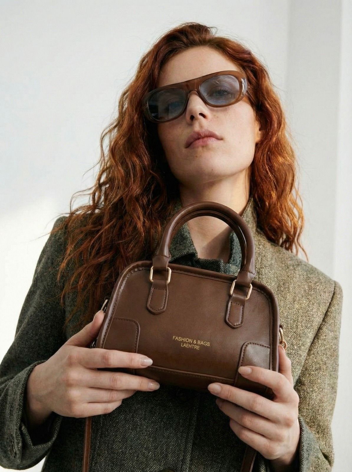 BOLSO LUXE CONTRAST SATCHEL CAMEL