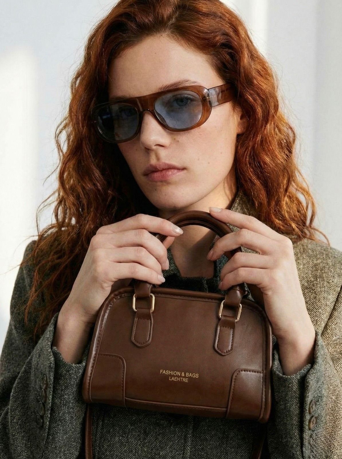 BOLSO LUXE CONTRAST SATCHEL CAMEL