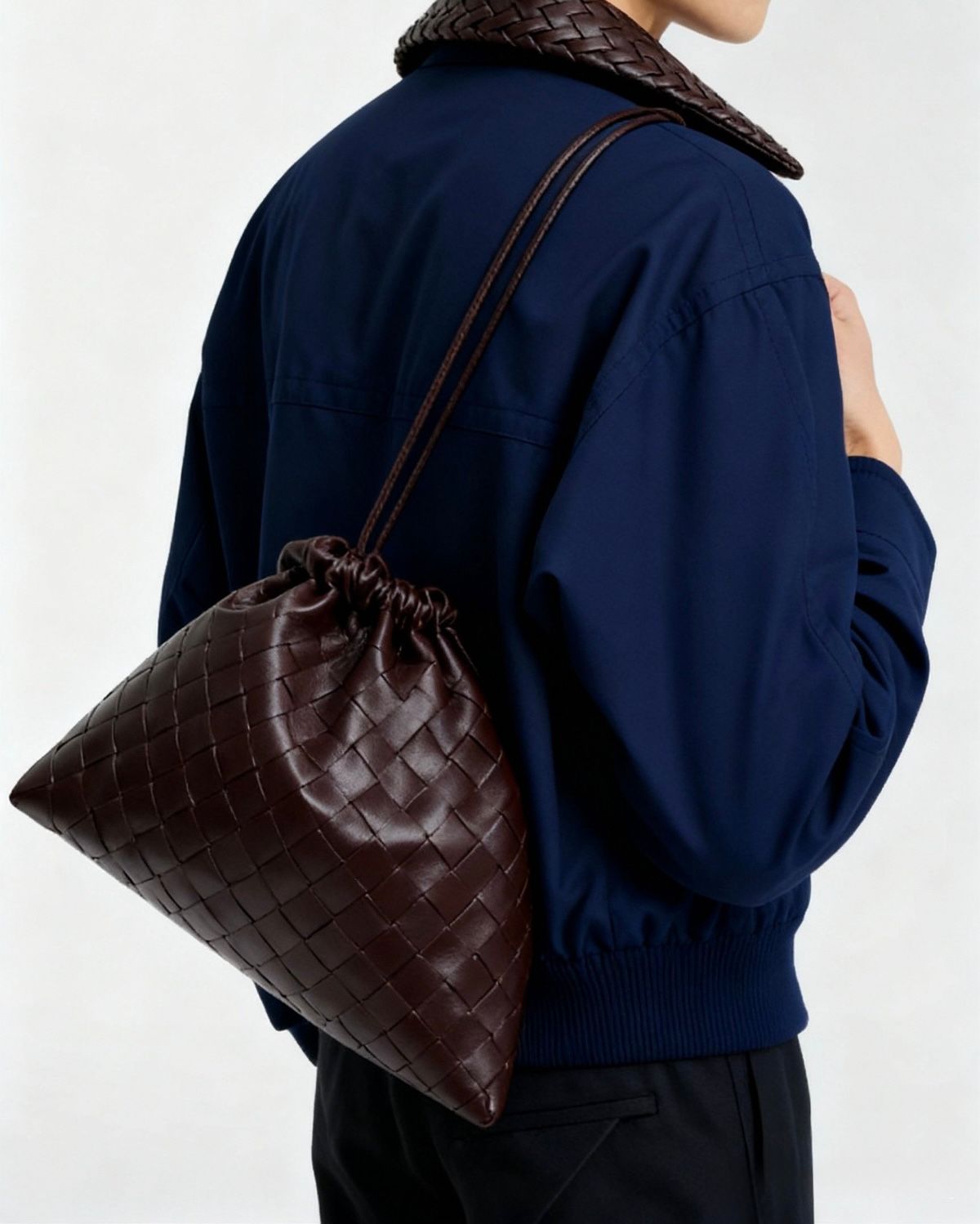 Pouch Small de piel entretejido