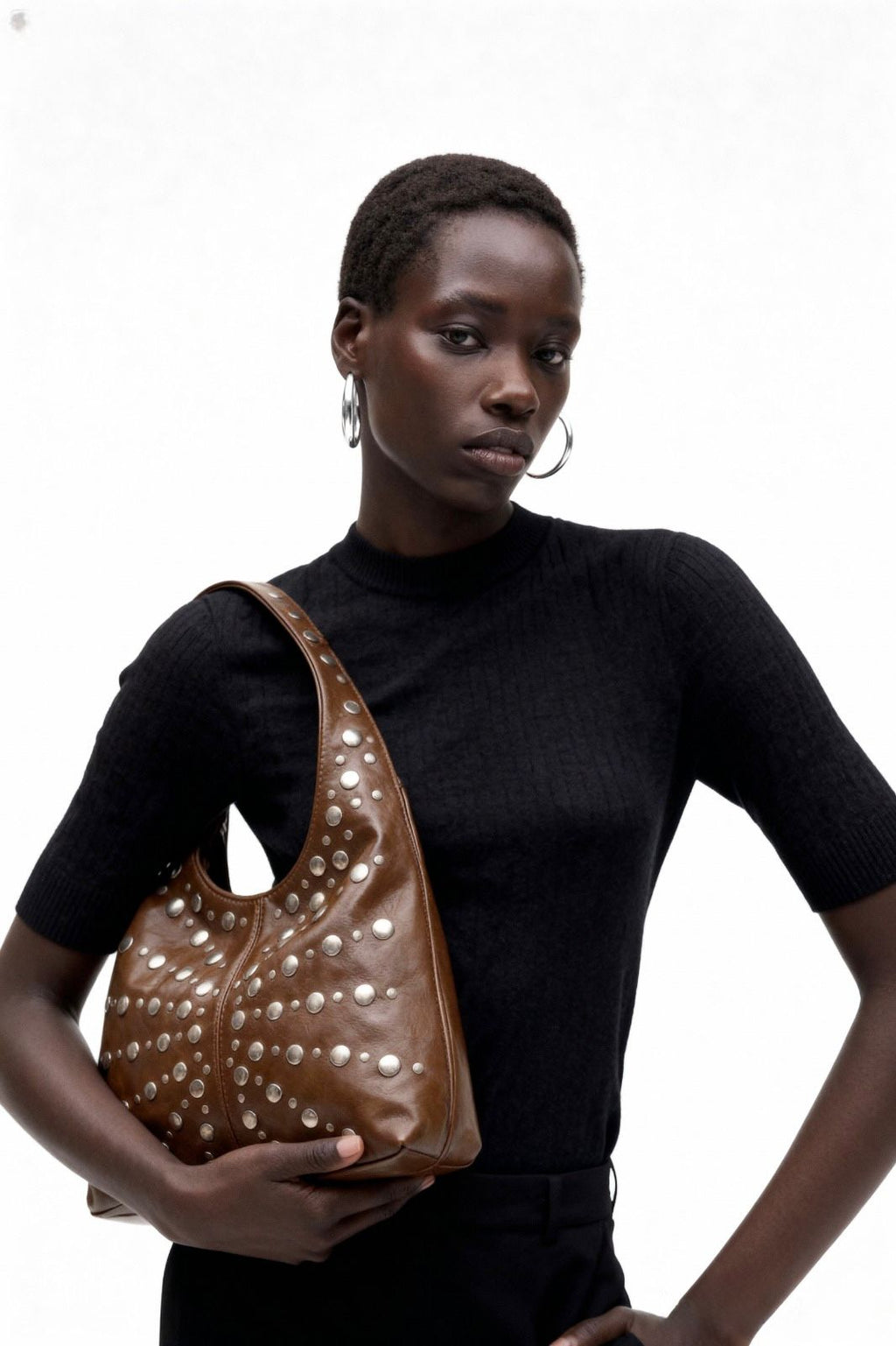 BOLSO PUNTOS PLATEADOS