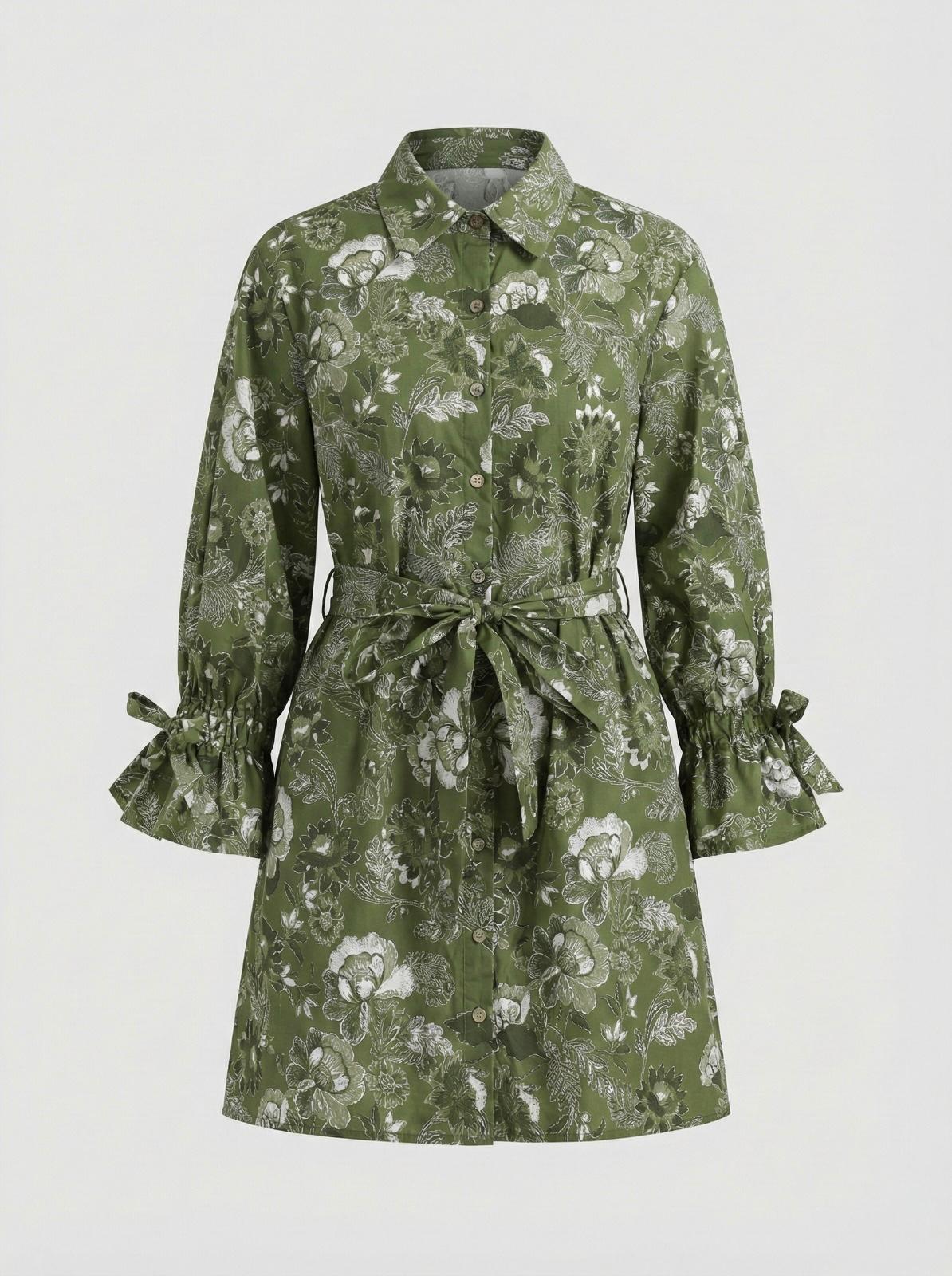 Minivestido Emelia con botones y estampado floral