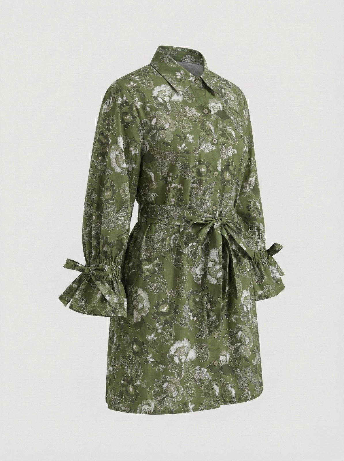 Minivestido Emelia con botones y estampado floral